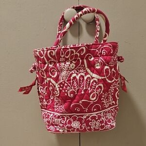 Vera Bradley Pink and White Quilted Tote